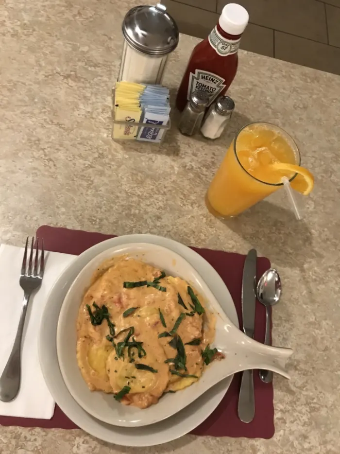 Creamy pasta with fresh herbs