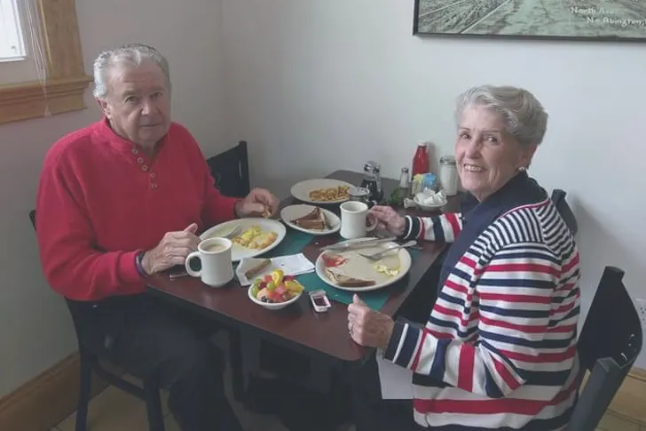 Couple enjoying breakfast